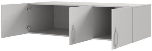 Trzydrzwiowa nadstawka na szafę BRAGA z metalowymi uchwytami 150 cm - szary platynowy | Nadstawki meblowe Desire Furniture