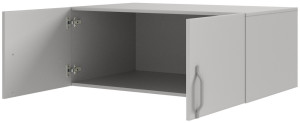 Nadstawka dwudrzwiowa na szafę BRAGA 100 cm z metalowymi uchwytami - szary platynowy | Nadstawki meblowe Desire Furniture