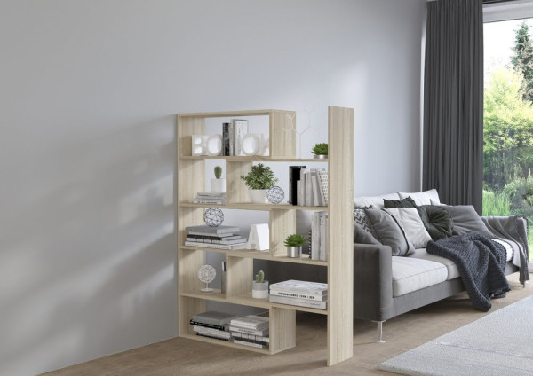 Rozsuwany regał otwarty KAROL 138 cm dąb sonoma