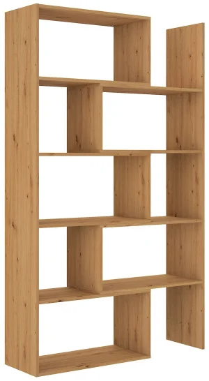Wysoki regulowany regał otwarty książki KAROL 188 cm - dąb artisan