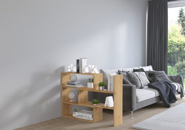 Otwarty regał na książki KAROL 83 cm dąb artisan
