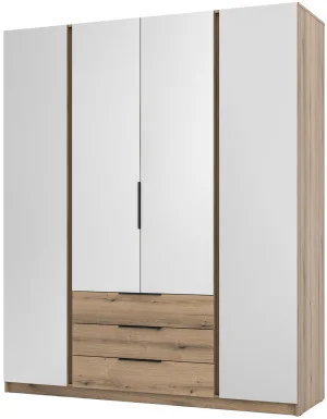 Pojemna szafa z lustrami 200 cm KAJA - dąb evoke