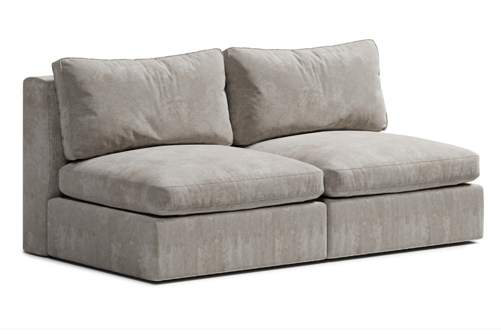 minimalistyczna sofa tapicerowana bez boczków