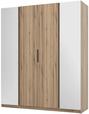Czterodrzwiowa nowoczesna szafa z lustrami 200 cm KAJA - dąb evoke