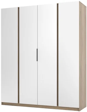 Pojemna szafa z 4 lustrami do salonu 200 cm KAJA - dąb evoke