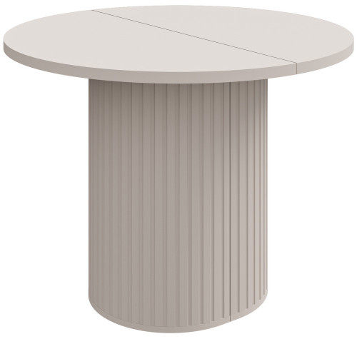 Rozkładany stół okrągły 100/188 cm do jadalni OVALIO - beż piaskowy | Stoły rozkładane Desire Furniture