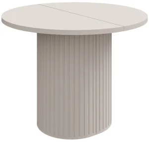 Rozkładany stół okrągły 100/188 cm do jadalni OVALIO - beż piaskowy