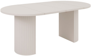 Rozkładany stół okrągły 100/188 cm do jadalni OVALIO - beż piaskowy | Stoły rozkładane Desire Furniture