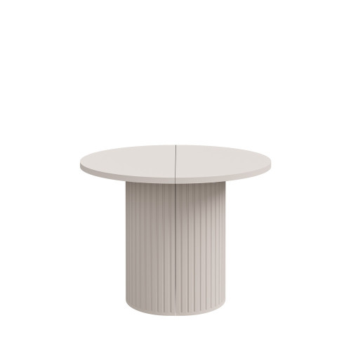 Rozkładany stół okrągły 100/188 cm do jadalni OVALIO - beż piaskowy | Stoły rozkładane Desire Furniture