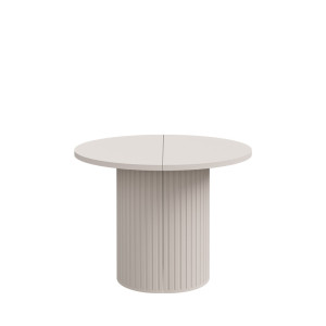 Rozkładany stół okrągły 100/188 cm do jadalni OVALIO - beż piaskowy | Stoły rozkładane Desire Furniture