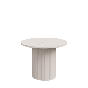 Rozkładany stół okrągły 100/188 cm do jadalni OVALIO - beż piaskowy | Stoły rozkładane Desire Furniture