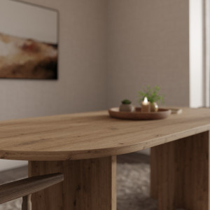 owalny stół do jadalni LOEN dąb artisan w nowoczesnym wnętrzu