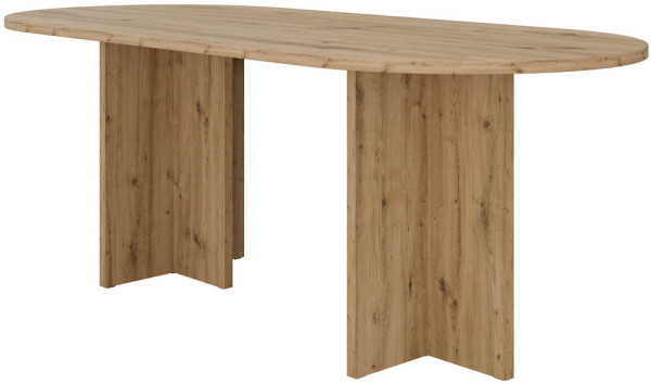 Owalny stół do jadalni 204x90 cm LOEN - dąb artisan