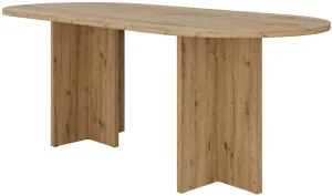 Owalny stół do jadalni 204x90 cm LOEN - dąb artisan