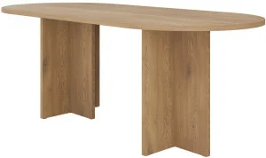 Owalny stół do jadalni 204x90 cm LOEN - dąb cremona