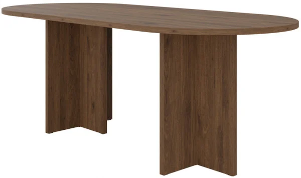 Owalny stół do jadalni 204x90 cm LOEN - orzech kapi