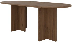 Owalny stół do jadalni 204x90 cm LOEN - orzech kapi