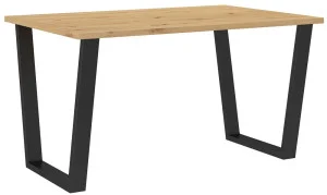 Stół w stylu loftowym na metalowych nogach CEZAR 138x90 cm - dąb artisan