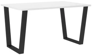 Biały stół w stylu loftowym na metalowych nogach CEZAR 138x90 cm