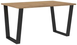 Stół w stylu loftowym na metalowych nogach CEZAR 138x90 cm - dąb lancelot