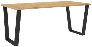 Stół na czarnych nogach do jadalni CEZAR 185x67 cm - dąb artisan