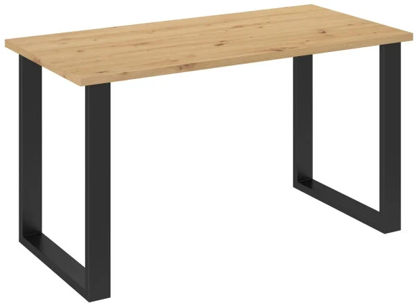 Stół w stylu loftowym na czarnych nogach IMPERIAL 138x67 cm - dąb artisan