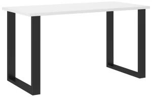 Biały stół w stylu loftowym na czarnych nogach IMPERIAL 138x67 cm