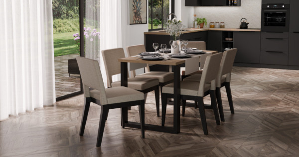 stół na czarnych nogach IMPERIAL 138x90 dąb lancelot
