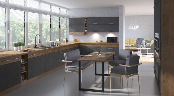 loftowy stół IMPERIAL 185x67 dąb lancelot