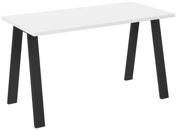 Biały stół w stylu loftowym na metalowych nogach KLEO 138x67 cm