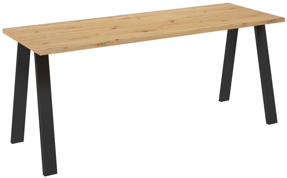 nowoczesny stół na czarnych metalowych nogach KLEO 185x67 dąb artisan