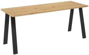 Nowoczesny stół na czarnych metalowych nogach KLEO 185x67 cm - dąb artisan