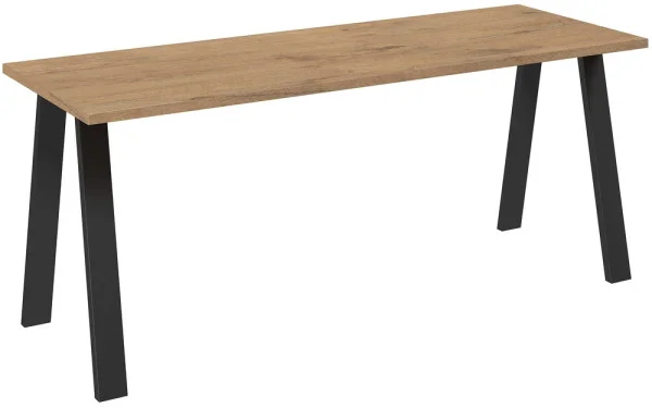 Nowoczesny stół na czarnych metalowych nogach KLEO 185x67 cm - dąb lancelot