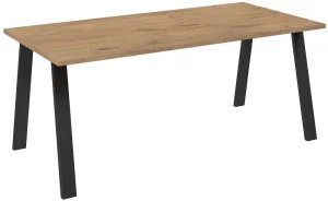 Stół na czarnych loftowych nogach KLEO 185x90 cm - dąb lancelot
