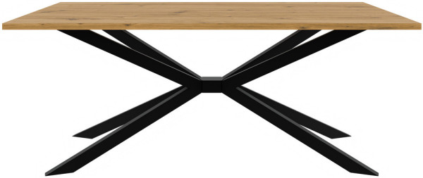 nowoczesny stół na czarnej metalowej podstawie TROMSO 185x90 dąb artisan