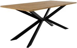 Nowoczesny stół na czarnej metalowej podstawie TROMSO 185x90 cm - dąb lancelot