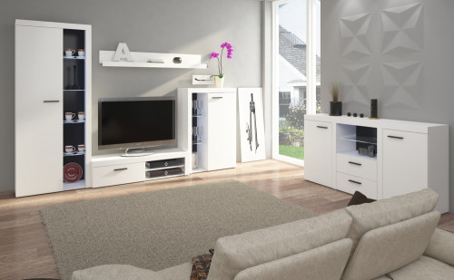 Nowoczesna biała komoda z szufladami i szafkami RUMBA 156 cm | Komody z szufladami Desire Furniture