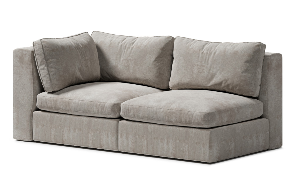 sofa tapicerowana z wysokim bokiem i miękkimi poduchami