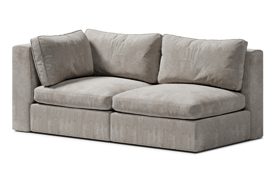 sofa tapicerowana z wysokim bokiem i miękkimi poduchami