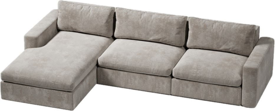 elegancki narożnik z miękkimi poduchami i dwoma bokami