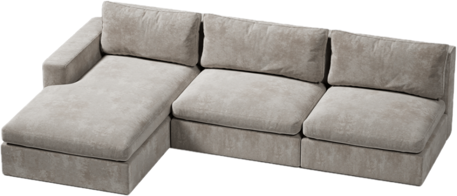 narożnik L do dużego salonu z otwartą stroną