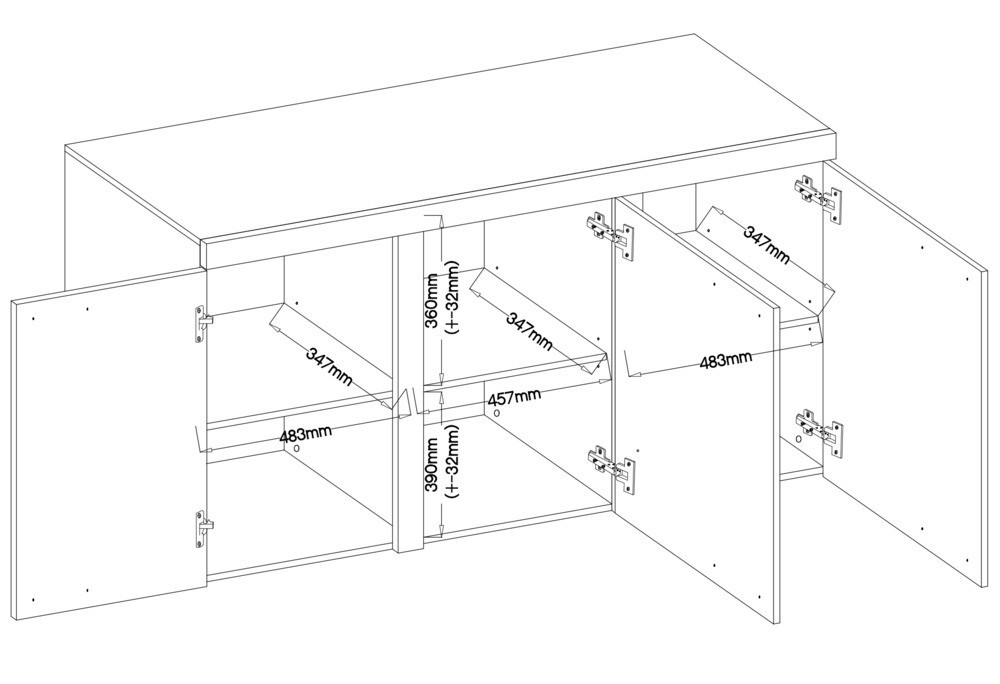 Biała komoda z szafkami do salonu RUMBA 149 cm | Komody z drzwiami Desire Furniture