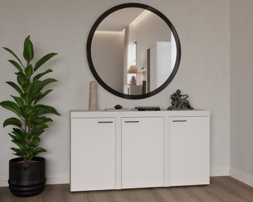 Biała komoda z szafkami do salonu RUMBA 149 cm | Komody z drzwiami Desire Furniture