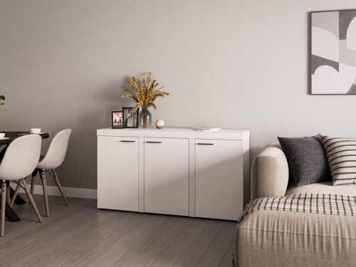 Biała komoda z szafkami do salonu RUMBA 149 cm | Komody z drzwiami Desire Furniture