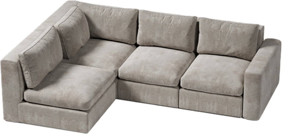 elegancki narożnik do salonu z otwartą formą