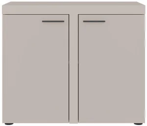 Kompaktowa komoda do salonu z szafkami RUMBA 97 cm, beż piaskowy