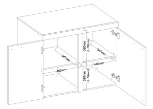 Kompaktowa komoda do salonu z szafkami RUMBA 97 cm, dąb olejowany | Komody z drzwiami Desire Furniture