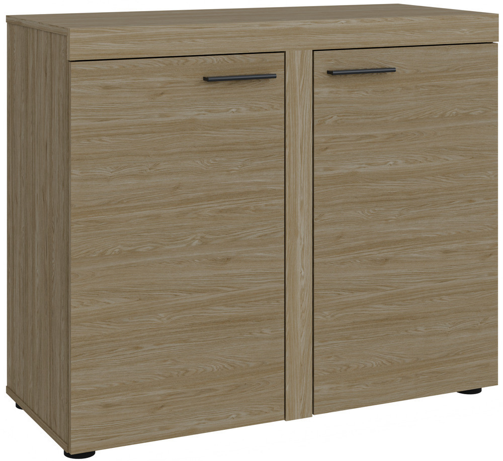 Kompaktowa komoda do salonu z szafkami RUMBA 97 cm, dąb olejowany | Komody z drzwiami Desire Furniture Kompaktowa komoda do salonu z szafkami RUMBA 97 cm, dąb olejowany | Komody z drzwiami Desire Furniture