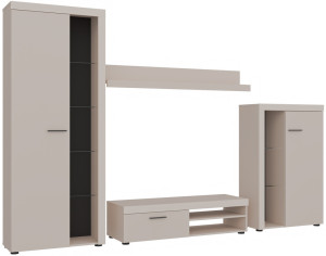 Nowoczesny zestaw mebli do salonu RUMBA, beż piaskowy | Meblościanki Desire Furniture