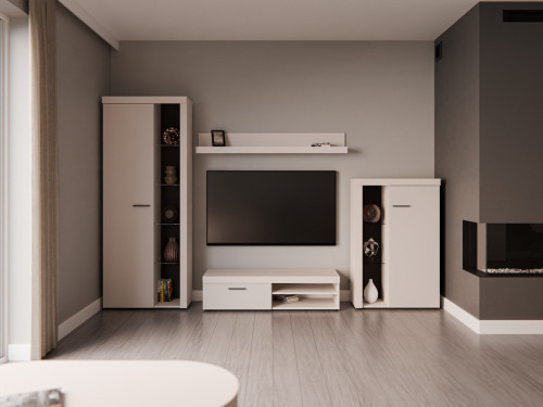 Nowoczesny zestaw mebli do salonu RUMBA, beż piaskowy | Meblościanki Desire Furniture